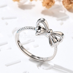 Rhodium Plated 925 Sterling Silver Adjustable Rings&nbsp;RJEW-D300-01P