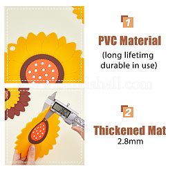 4Pcs 4 Style Sunflower PVC Plastic Hot Pads with Hanging Loop&nbsp;AJEW-HY0001-30