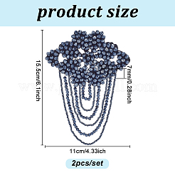 2Pcs Flower Glass Bead Tassel Sew on Ornament Accessories&nbsp;PATC-NB0001-39