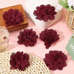 シフォンチュール 3Dフラワー  DIYヘッドバンドの花のために  衣類  靴  帽子アクセサリー  レッド  75x29mm&nbsp;DIY-WH0504-401A