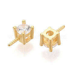 925 Sterling Silver & Clear Cubic Zirconia Peg Bails&nbsp;STER-T008-72G