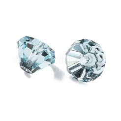K9ガラス  模造オーストリアクリスタルビーズ  多面カット  ダイヤモンド  ライトブルー  5.5x8x8mm  穴：1.2mm&nbsp;GLAA-R001-04B