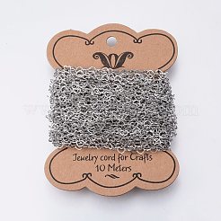 変色しにくい304ステンレススチールリンクチェーン  ハンダ付け  ハート  ステンレス鋼色  3.6x5x0.6mm  約32.8フィート（10m）/カード&nbsp;CHS-E002-15