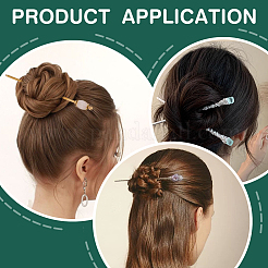 真鍮ヘアスティック2個  天然なローズクォーツと  ゴールドカラー  150mm&nbsp;OHAR-PH00008