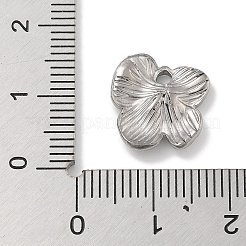 変色防止304ステンレススチールペンダント  花のチャーム  ステンレス鋼色  13.5x13x3mm  穴：1.8mm&nbsp;STAS-D197-05P