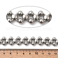 304ステンレス鋼ダブルラウンドリンクチェーン  溶接されていない  ステンレス鋼色  14.5x10.5x6mm&nbsp;CHS-Z007-11P