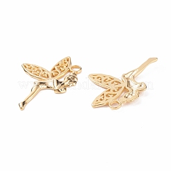 304ステンレスペンダント  テクスチャ  妖精  ゴールドカラー  32x22x2mm  穴：2.6mm&nbsp;STAS-B024-29G