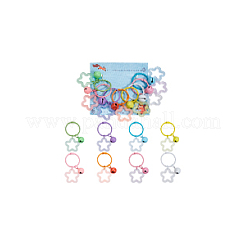 8Pcs 8 Colors Glitter Acrylic Star Pendant Stitch Markers with Bell&nbsp;HJEW-AB00680