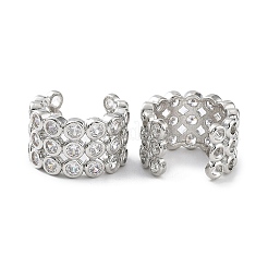 Brass Micro Pave Cubic Zirconia Cuff Earrings for Women&nbsp;EJEW-D088-08P