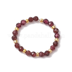 Natural Mixed Stone Beaded Stretch Rings for Women&nbsp;RJEW-JR00868