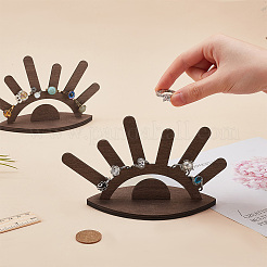 2Pcs Sun Rise Shaped Wooden Ring Display Stands&nbsp;RDIS-FG0001-27