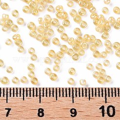 12/0 FGBグレードAラウンドガラスシードビーズ  透明色は光沢の  淡いチソウ  2x1.5mm  穴：0.3mm&nbsp;X-SEED-Q011-F504