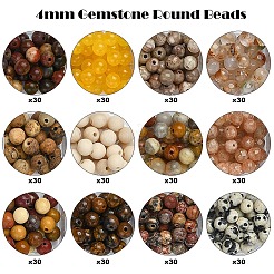 DIY 天然宝石ラウンドビーズストレッチブレスレット作成キット  4~5mm  穴：0.8mm&nbsp;DIY-YW0011-52