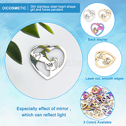 24Pcs 3 Colors 304 Stainless Steel Pendants&nbsp;STAS-DC0012-04