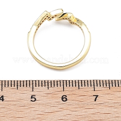 Rack Plating Brass Micro Pave Clear Cubic Zirconia Cuff Finger Rings for Women&nbsp;RJEW-M028-48G