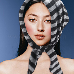 Polyester Striped Knitted Triangle Scarf for Women&nbsp;AJEW-WH20070-106A