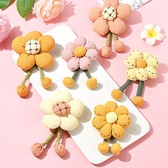 1セット6個6スタイルの花の生地のブローチミックスカラー  ミックスカラー  11x7.5x2.5cm&nbsp;ST-CJ0038-001