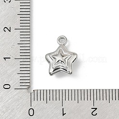 304ステンレススチールチャーム  ニッケルフリー  スター  14x10.5x5.5mm  穴：1.6mm&nbsp;X-STAS-F327-03C-P