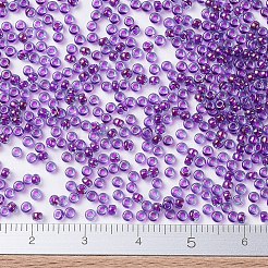 MIYUKIラウンドロカイユビーズ  日本製シードビーズ  11/0  （rr352)フクシア並ぶアクア光沢  2x1.3mm  穴：0.8mm  約1111個/10g&nbsp;X-SEED-G007-RR0352