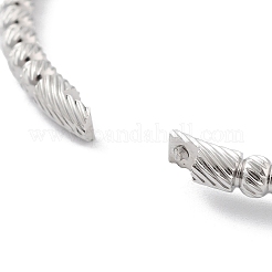 Non-Tarnish 304 Stainless Steel Grooved Hinged Bangles&nbsp;BJEW-P313-01P