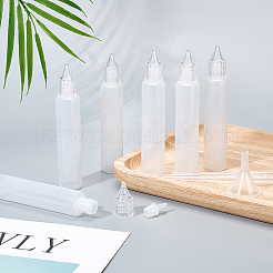 PEスクイーズボトルキット  プラスチックファンネルホッパー＆ドロッパー付き  ホワイト  22x120mm  容量：30ml（1.01液量オンス）&nbsp;AJEW-BC0001-43