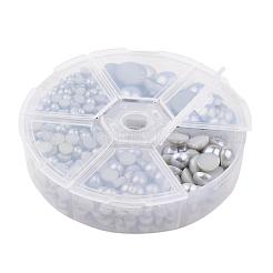 1箱のabsプラスチック製パール調ドームカボション  半円  グレー  4~12x2~6mm  約690個/箱&nbsp;SACR-X0002-41-B