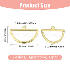 32Pcs 2 Colors Alloy Open Back Bezel Big Pendants&nbsp;FIND-CA0010-88