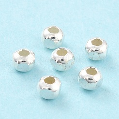 925スターリングシルバービーズ  ファセット（4ファセット）ラウンド  銀  3mm  穴：2mm  約200個/10g&nbsp;STER-Z001-011A-S