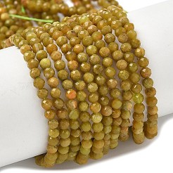 天然黄緑オパールビーズ連売り  多面カット  ラウンド  2mm  穴：0.5mm  約194個/連  15.31''（38.9センチメートル）&nbsp;G-D306-A06-2mm