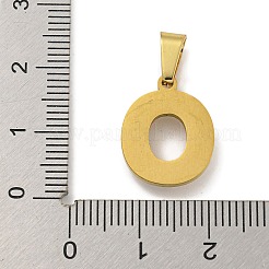 イオンプレーティング（IP）304ステンレスペンダント  ABSの模造パールと  アルファベットのO  17x13.5x3.3mm  穴：6x3mm&nbsp;STAS-U024-01O