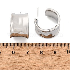 Brass C-Shaped Stud Earrings&nbsp;EJEW-R025-37P