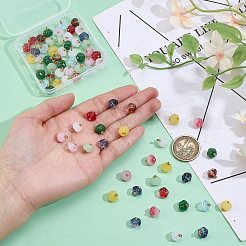 60個10色ガラスペンダント  天然石風ペンダント  カボチャ  真鍮のパーツと  ミックスカラー  11x9.5mm  穴：2.5mm  6個/カラー&nbsp;GLAA-GO0001-22