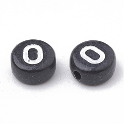 不透明なアクリルビーズ  水平穴  混合文字  フラットラウンド  混成  7x4mm  穴：1.5mm  約3700個/500g&nbsp;SACR-N002-02