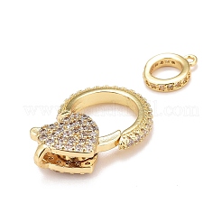 Brass Micro Pave Cubic Zirconia Lobster Claw Clasps&nbsp;KK-A161-02G