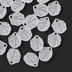 透明なアクリルパーツ  艶消し  葉のチャーム  透明  12x10x3mm  穴：1.4mm&nbsp;X-MACR-L008-01