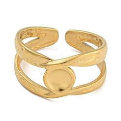 304 Stainless Steel Open Cuff Ring Components&nbsp;RJEW-U014-01G