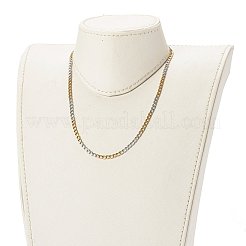 Two Tone 304 Stainless Steel Curb Chain Necklaces&nbsp;X-NJEW-JN03541
