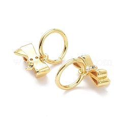 Brass Micro Pave Clear Cubic Zirconia Charms&nbsp;ZIRC-L091-083G