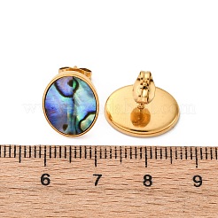 304 Stainless Steel Natural Paua Shell Stud Earrings&nbsp;EJEW-Z103-13G
