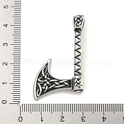 バイキング 316 サージカルステンレスペンダント  斧のチャーム  アンティークシルバー  42x24.5x8.5mm  穴：4.5mm&nbsp;STAS-E212-94AS