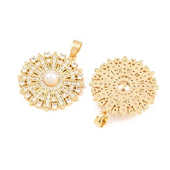 Brass Micro Pave Clear Cubic Zirconia Pendants&nbsp;ZIRC-F148-13B-G