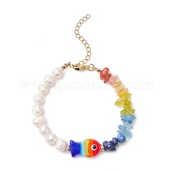 Natural Olive Jade & Topaz Jade & Lapis Lazuli & Aquamarine Chip Beaded Bracelets&nbsp;BJEW-TA00634