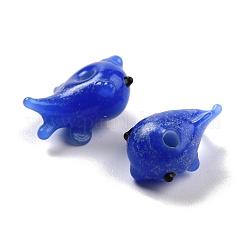 手作りランプワークビーズ  イルカ  ブルー  17~22x11~12x5~13mm  穴：2~2.2mm&nbsp;LAMP-I024-32