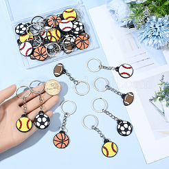 25Pcs 5 Styles Sports Series Silicone Keychains&nbsp;KEYC-SC0002-01