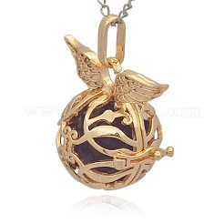 Golden Tone Brass Cage Pendants&nbsp;KK-J213-08G