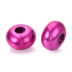 UVメッキ不透明アクリルヨーロピアンビーズ  大穴ビーズ  虹色の  ロンデル  カメリア  14x8mm  穴：4.8mm&nbsp;PACR-T017-19M-11