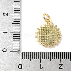 Brass Pave Natural White Shell Pendants&nbsp;KK-S522-06A-G