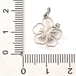 304ステンレスペンダント  丸カン付き  花のチャーム  レーザー切断  ステンレス鋼色  15.5x12.5x1mm  穴：3mm&nbsp;STAS-Z119-30P