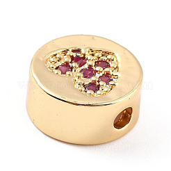 Rack Plating Brass Micro Pave Cubic Zirconia Beads&nbsp;ZIRC-C035-26G