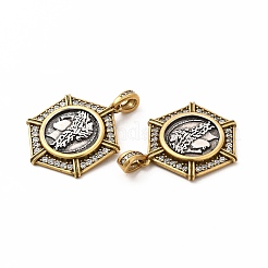 Rack Plating Eco-Friendly Brass Micro Pave Cubic Zirconia Pendants&nbsp;KK-K165-29